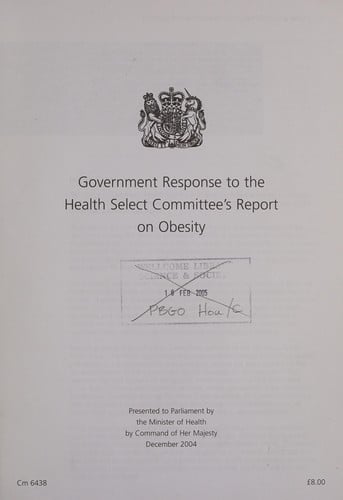 Government response to the Health Select Committee's Report on Obesity
