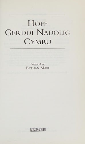 Hoff gerddi Nadolig Cymru