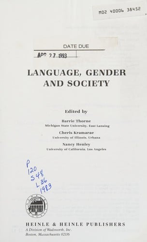 Language, gender and society