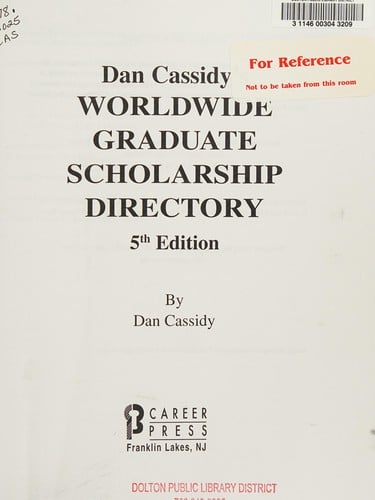 Dan Cassidy's worldwide graduate scholarship directory