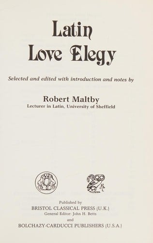 Latin love elegy