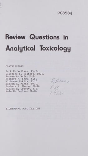 Review questions in analytical toxicology