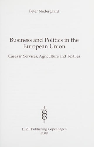 Business and politics in the European Union
