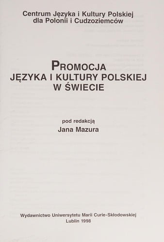 Promocja języka i kultury polskiej w świecie
