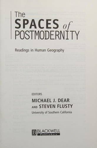 The spaces of postmodernity