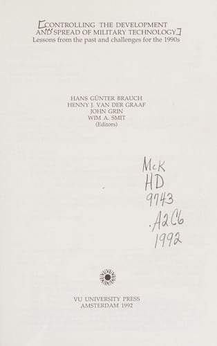 Controlling the development and spread of military technology