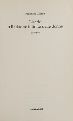 Lisario, o, Il piacere infinito delle donne