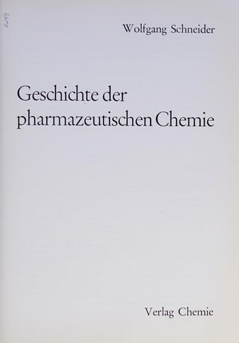 Geschichte der pharmazeutischen Chemie