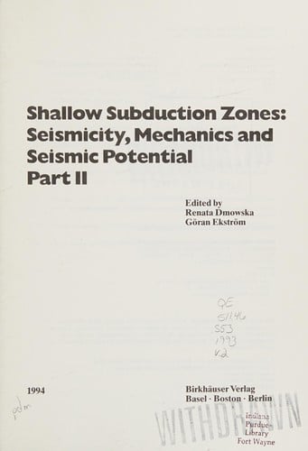 Shallow subduction zones
