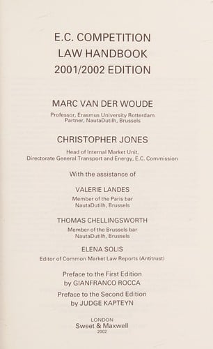E.C. competition law handbook