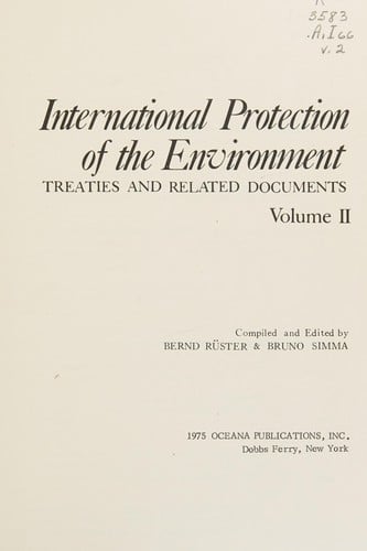 International protection of the environment