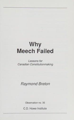Why Meech failed