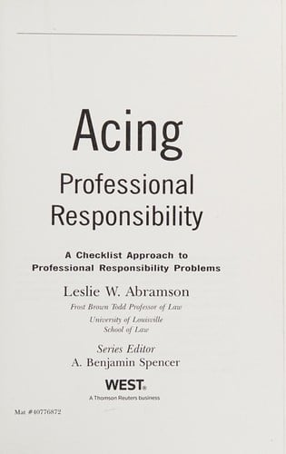 Acing professional responsibility