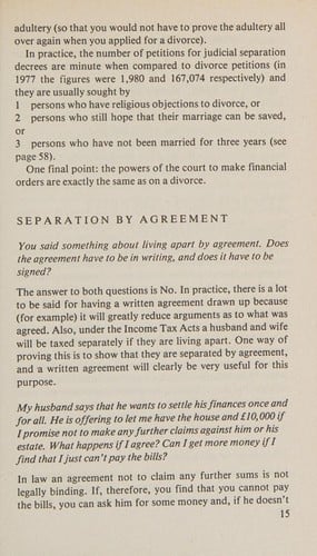 Questions of divorce law