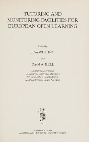 Tutoring and monitoring facilities for European open learning