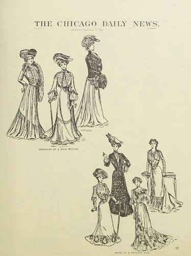 A Collection of fashion drawings, 1901