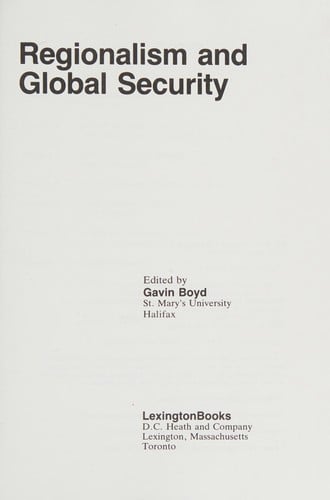 Regionalism and global security