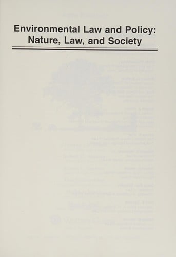 Environmental law and policy
