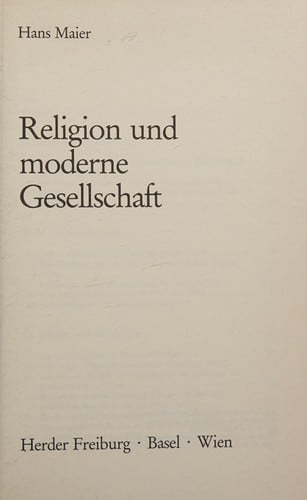 Religion und moderne Gesellschaft
