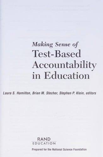 Making sense of test-based accountability in education
