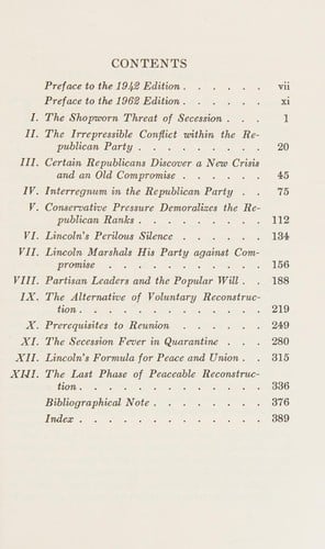 Lincoln and his party in the secession crisis