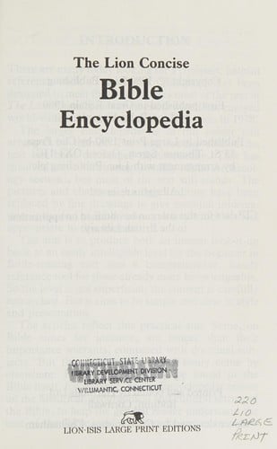 The Lion concise Bible encyclopedia