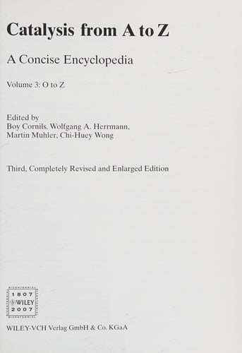 Catalysis from A to Z