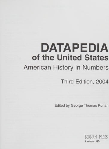 Datapedia of the United States: America Year by Year