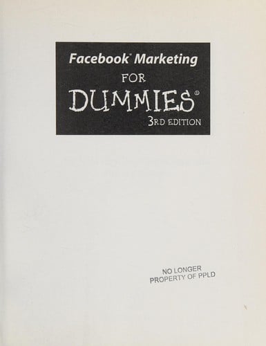 Facebook marketing for dummies
