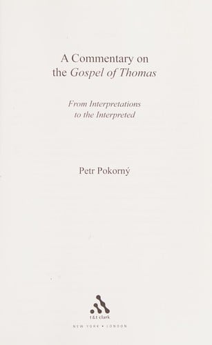 Commentary on the Gospel of Thomas