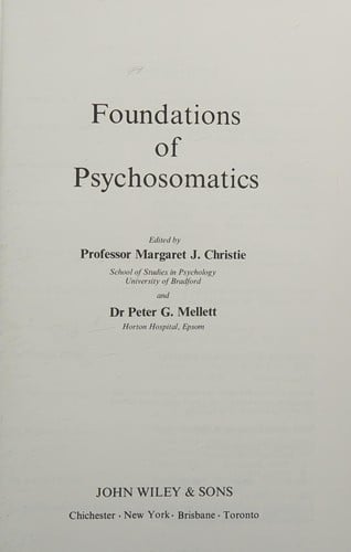 Foundations of psychosomatics