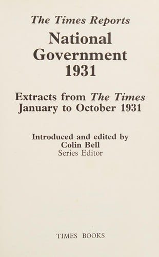 National Government, 1931