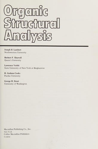Organic structural analysis