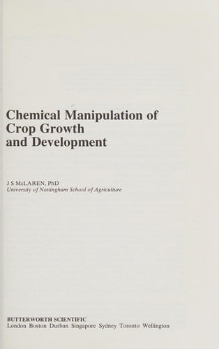 Chemical manipulation of crop growth and development