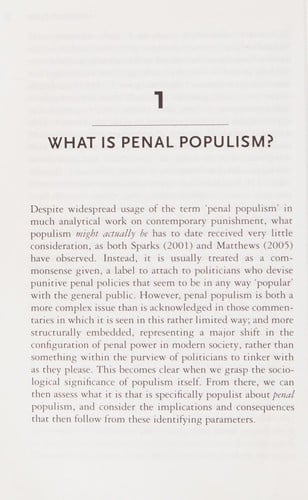 PENAL POPULISM