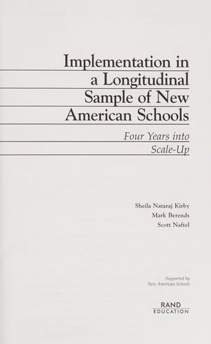 Implementation in a longitudinal sample of New American Schools