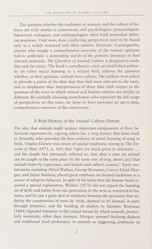 The question of animal culture