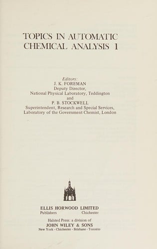 Topics in automatic chemical analysis