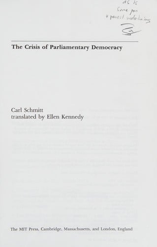 The crisis of parliamentary democracy