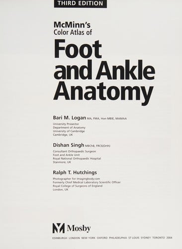 MCMINN'S COLOR ATLAS OF FOOT AND ANKLE ANATOMY