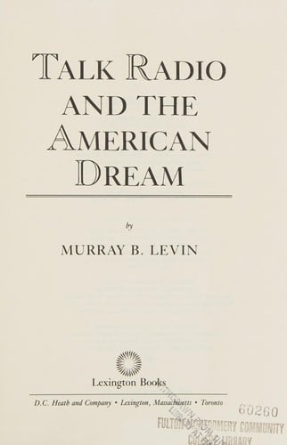 Talk radio and the American dream