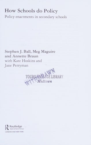 How schools do policy