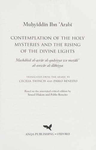 Contemplation of the holy mysteries and the rising of the divine lights =