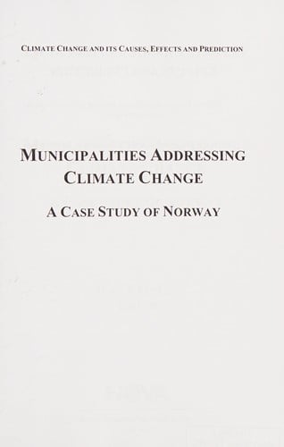 Municipalities addressing climate change