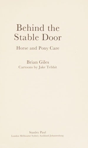 Behind the stable door