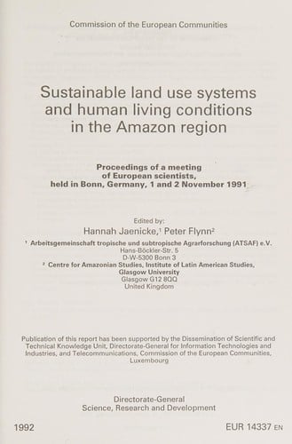 Sustainable Land Use Systems and Human Living Conditions in the Amazon Region