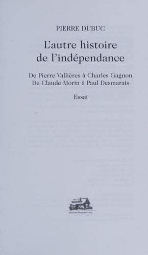 Autre histoire de l'indépendance(L')