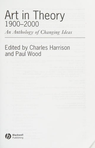 Art in theory, 1900-2000