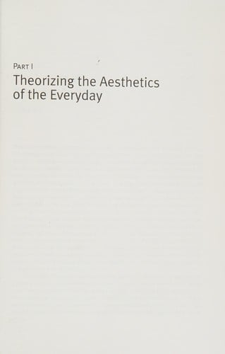The aesthetics of everyday life