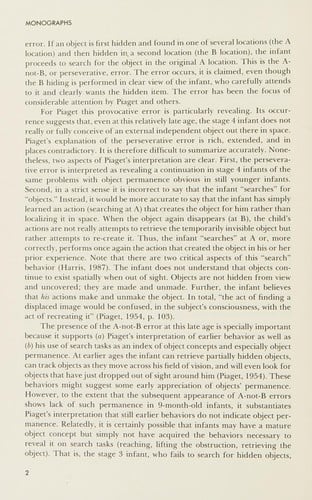 Infant search and object permanence